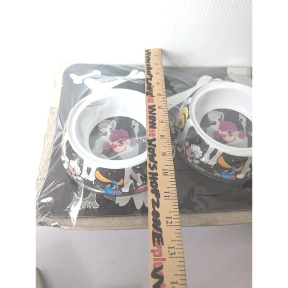 PetEgo Dog Cat Bowl Dish Placement Set Italian Style Whimsical Cartoon Heels NEW - Picture 8 of 8